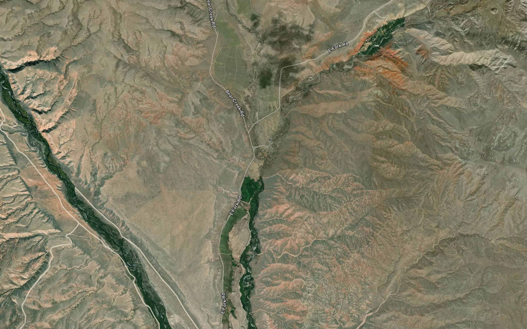 Satellite map of the Bear Creek