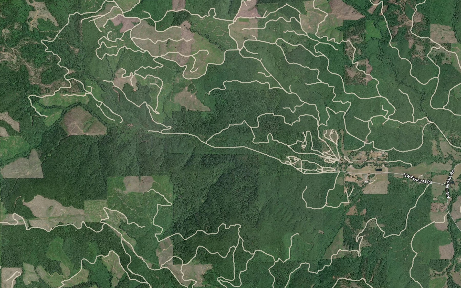 Satellite map of the Maroney Creek