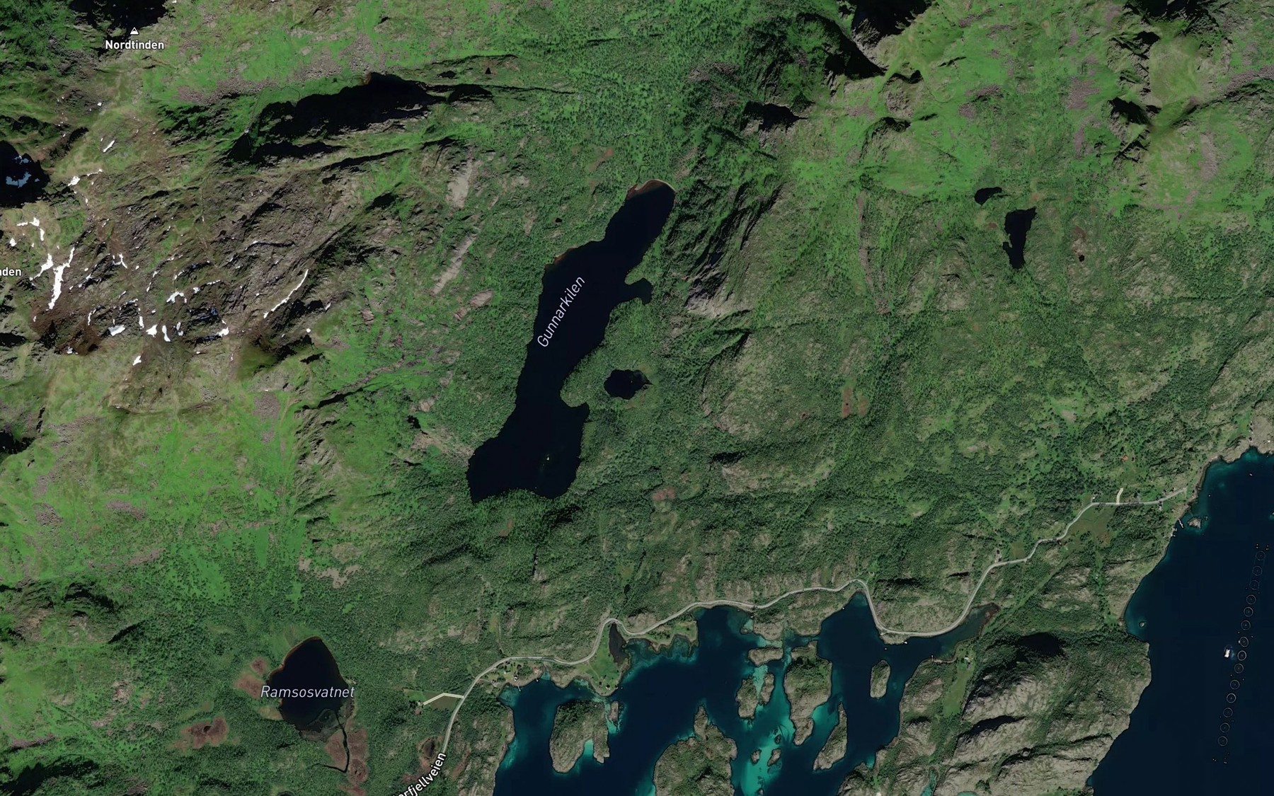 Satellite map of the Gunnarkilen