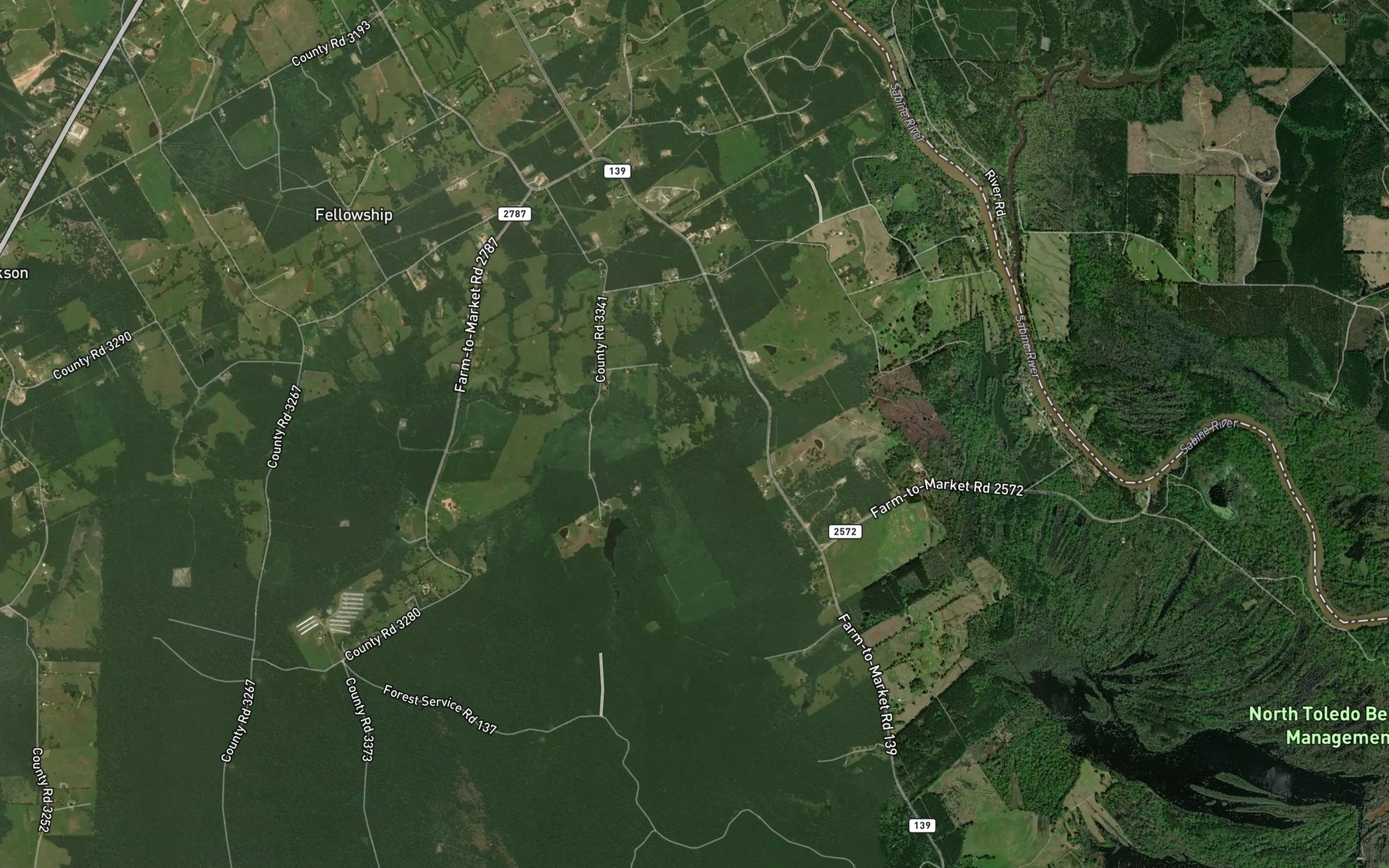 Satellite map of the Ox Branch