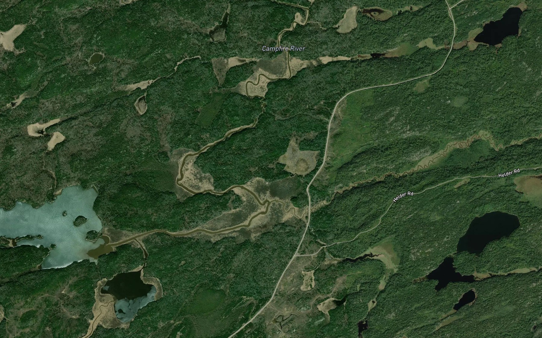 Satellite map of the Helder Creek