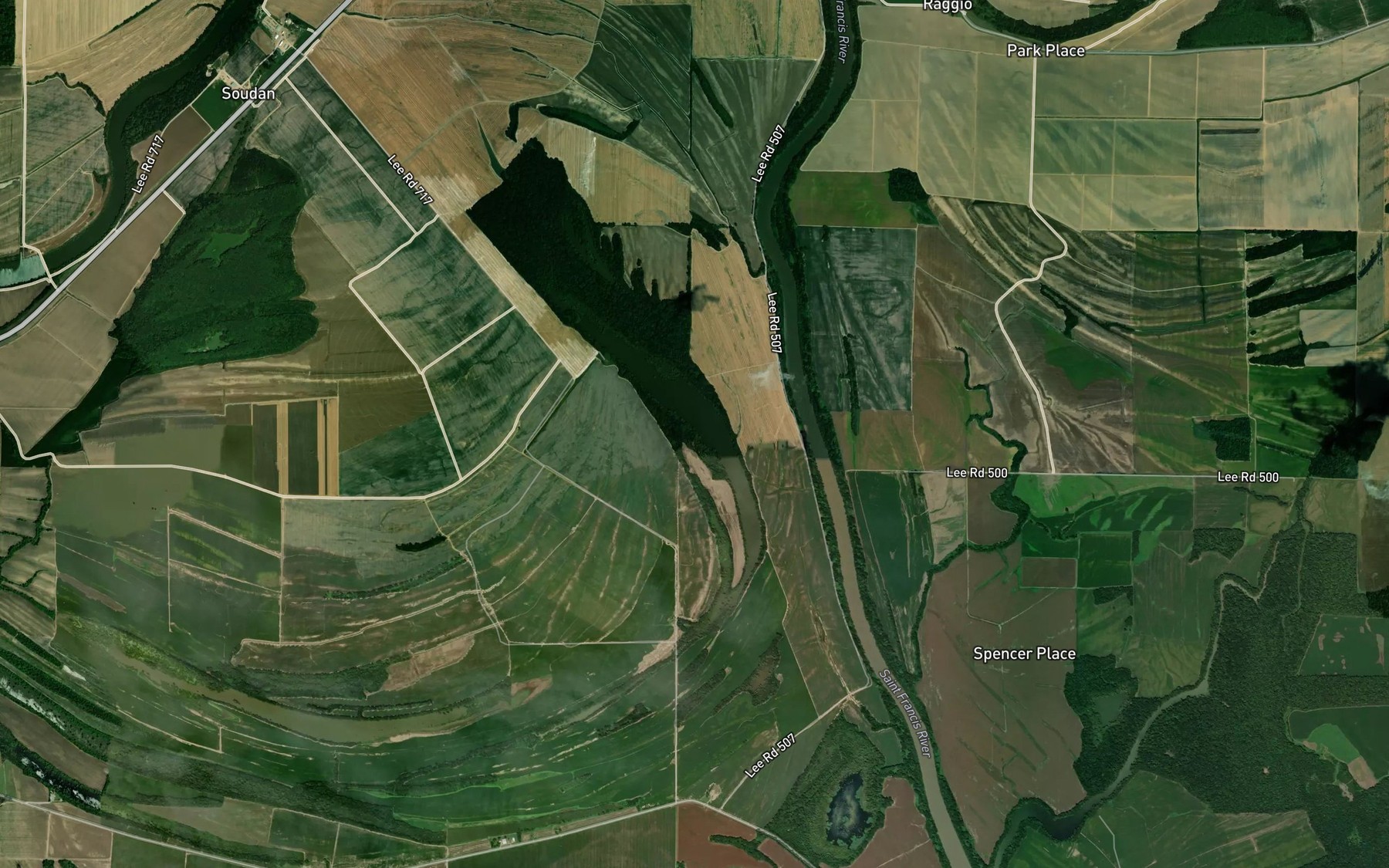 Satellite map of the Midway Lake