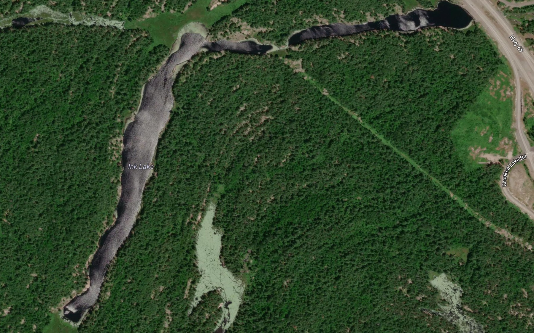 Satellite map of the Ink Lake