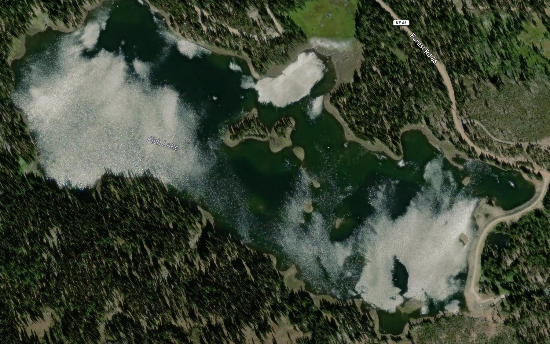 Satellite map of the Fish Lake
