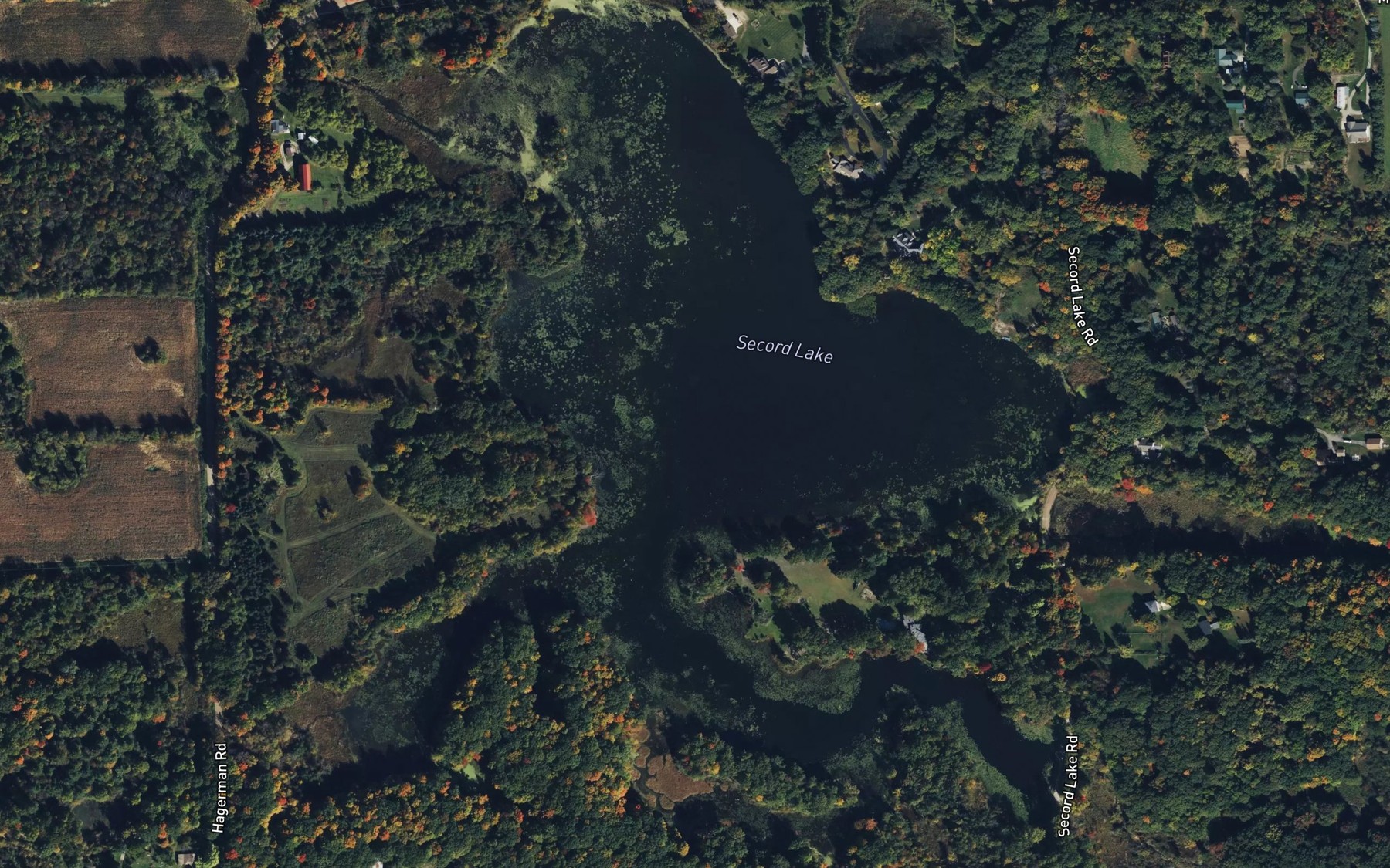 Satellite map of the Secord Lake
