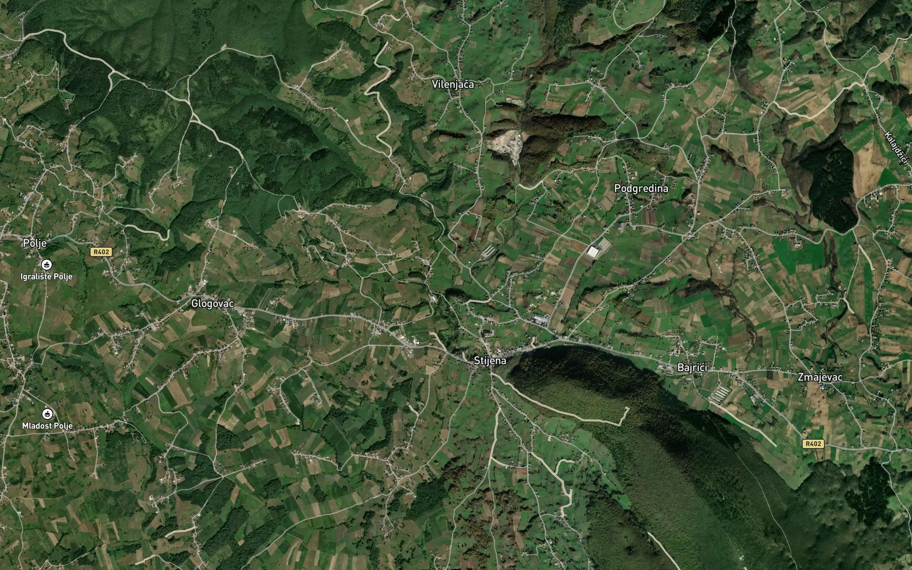 Satellite map of the Krstas