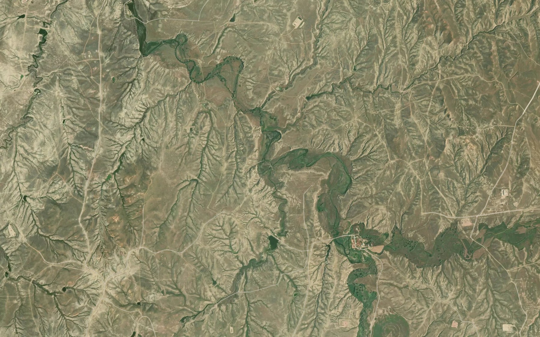 Satellite map of the Little Bullwhacker Creek