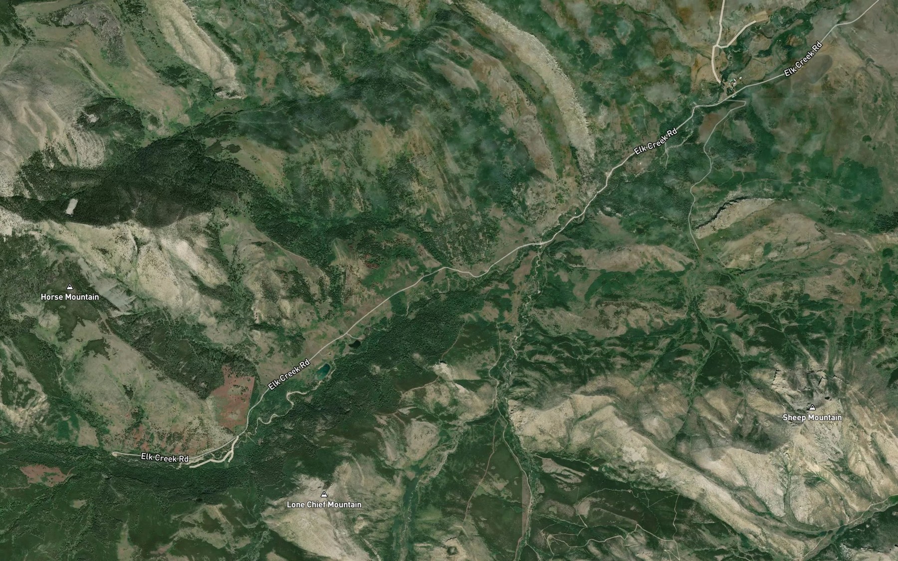 Satellite map of the Sawmill Creek