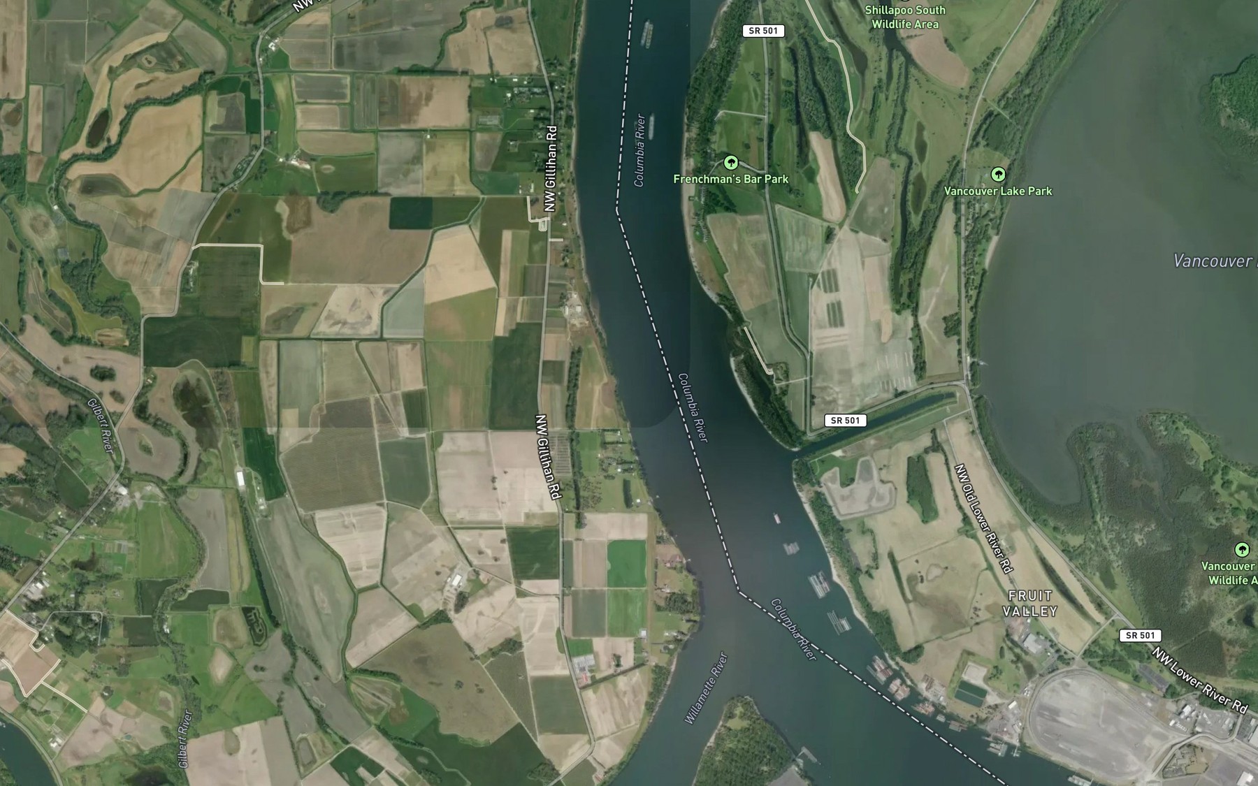 Satellite map of the Morgan Channel