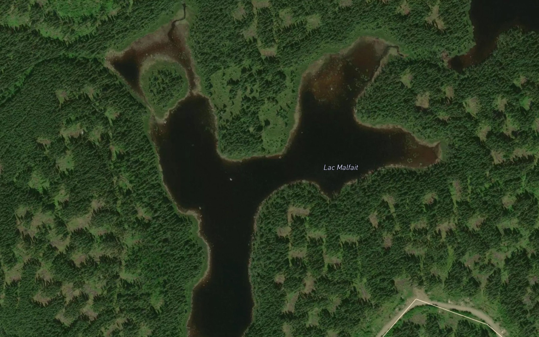 Satellite map of the Lac Malfait