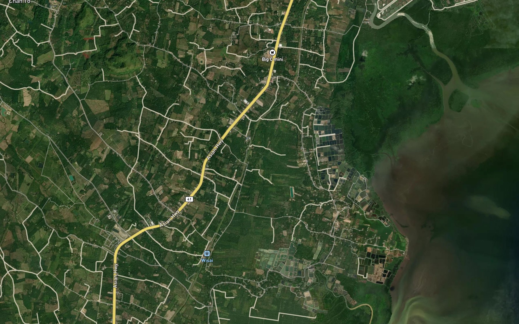Satellite map of the Khlong Sup