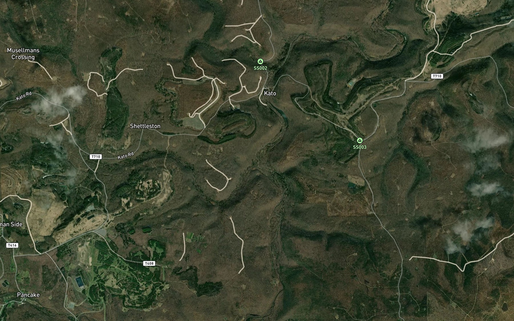 Satellite map of the Sandy Run