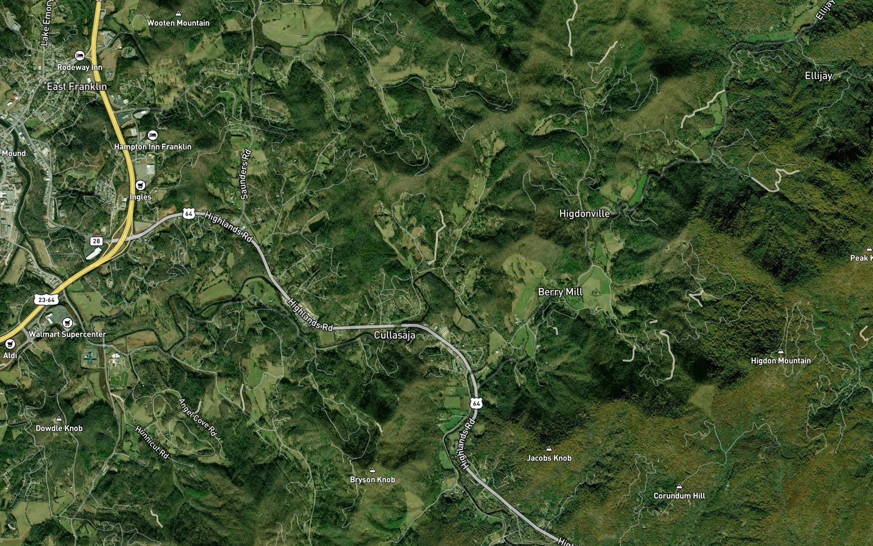 Satellite map of the Arnold Branch