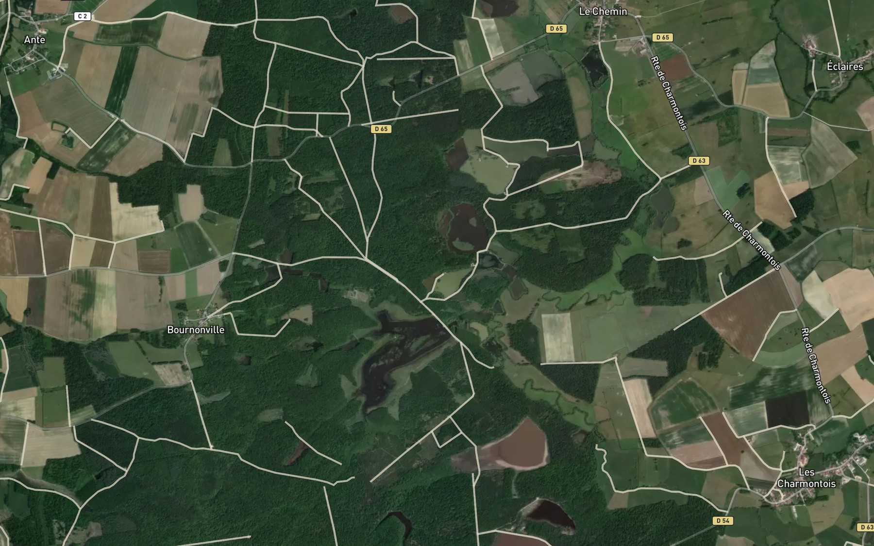 Satellite map of the Etang de Grand Ru
