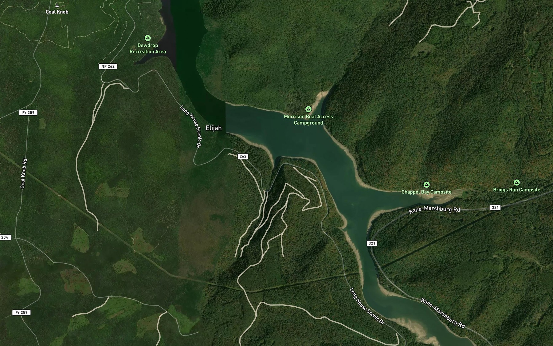 Satellite map of the Dutchman Run