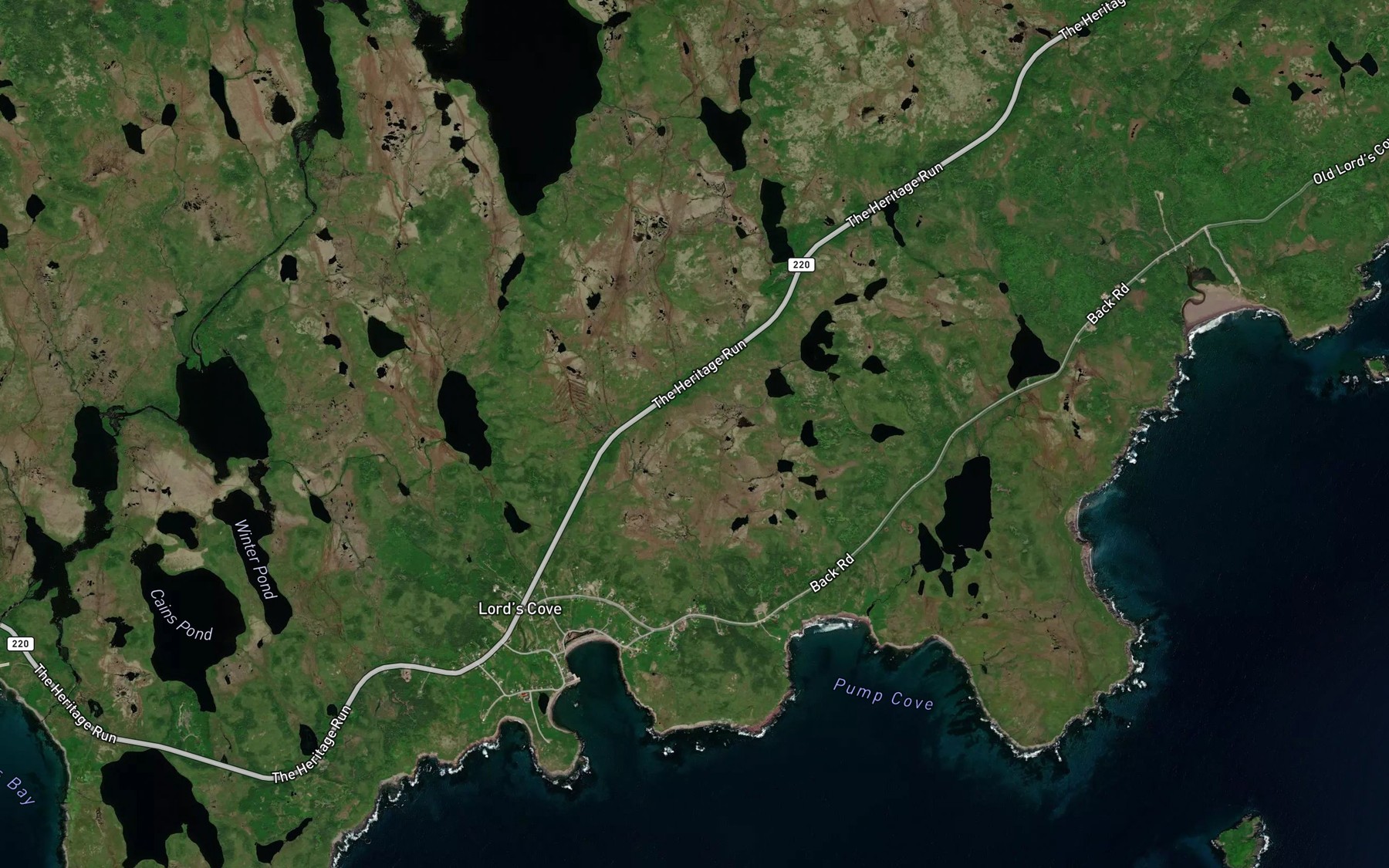 Satellite map of the Sophies Pond