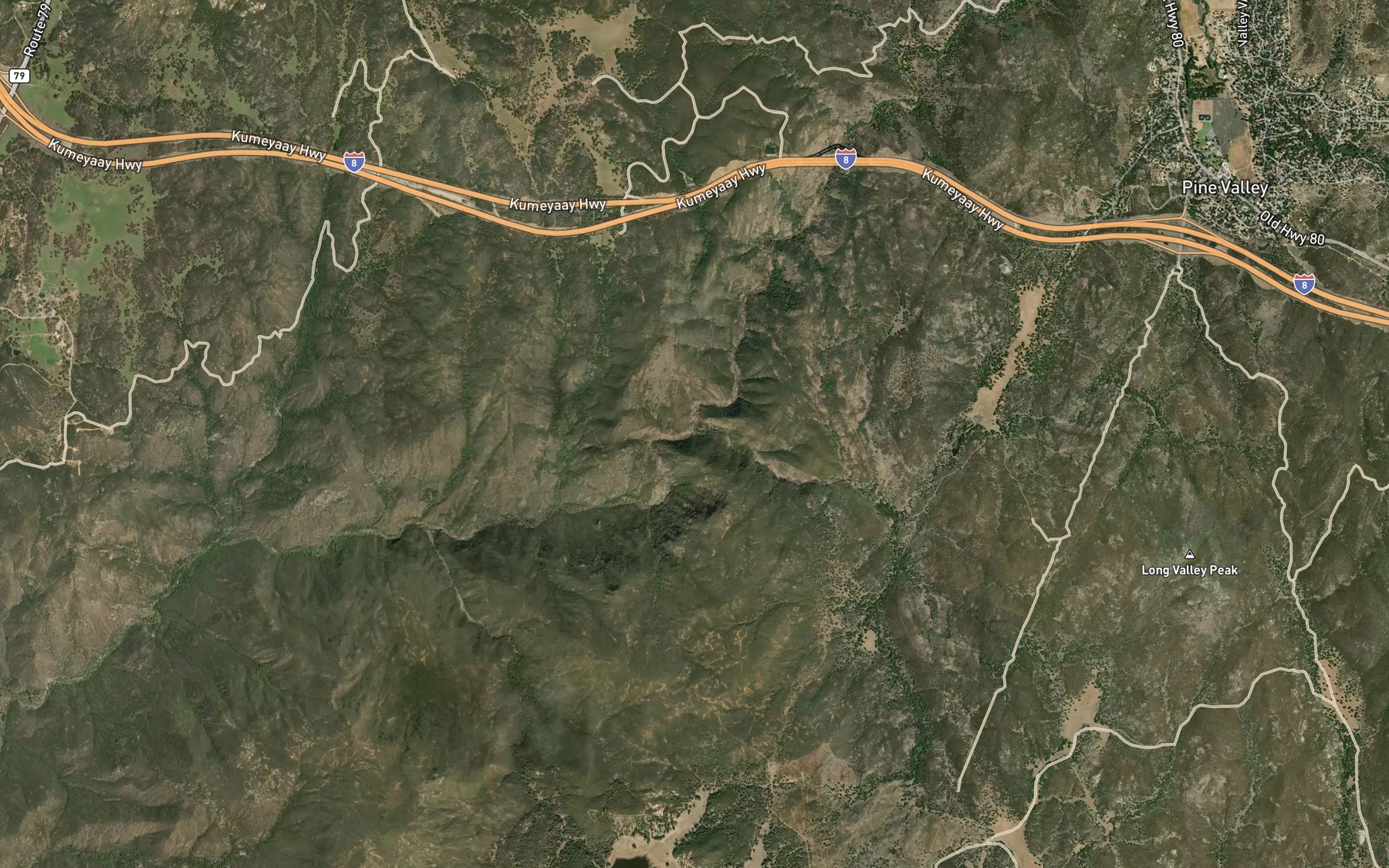 Satellite map of the Oak Valley Creek