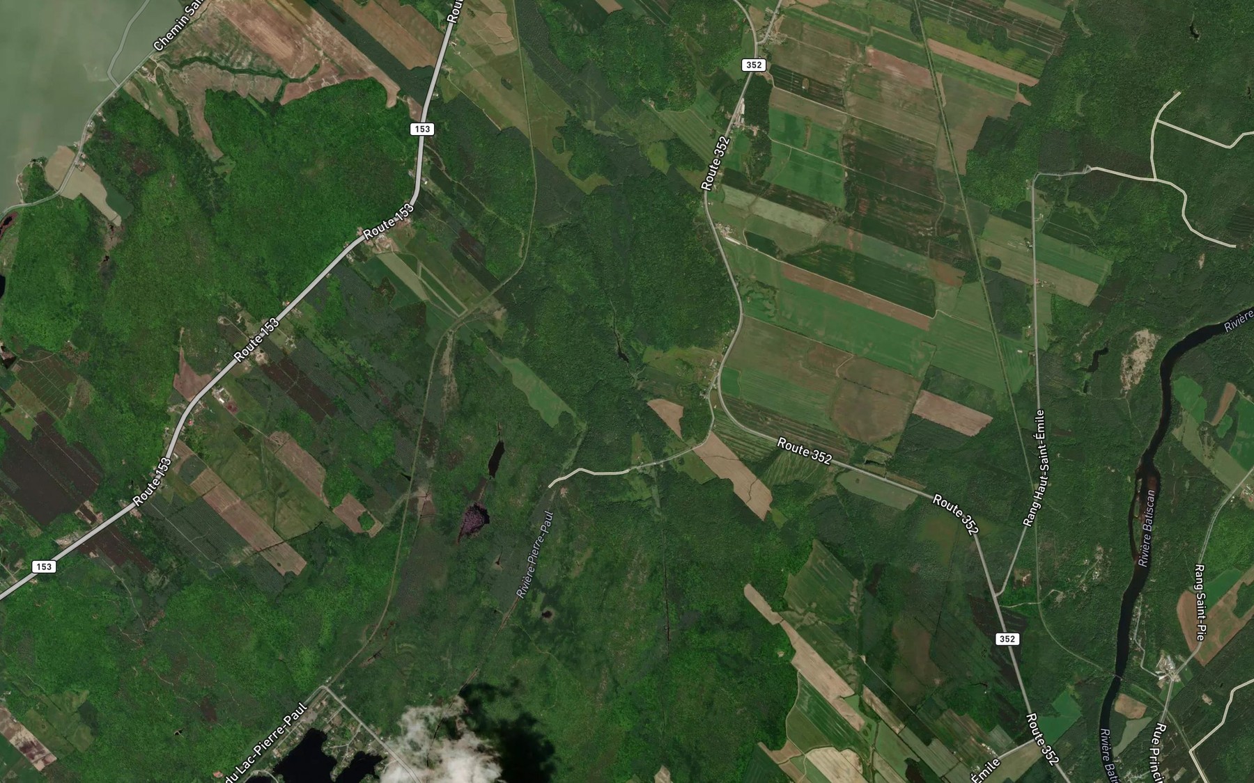 Satellite map of the Ruisseau des Gagnon