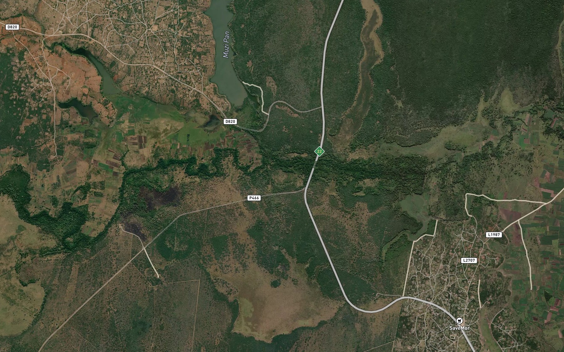 Satellite map of the Ovengweni