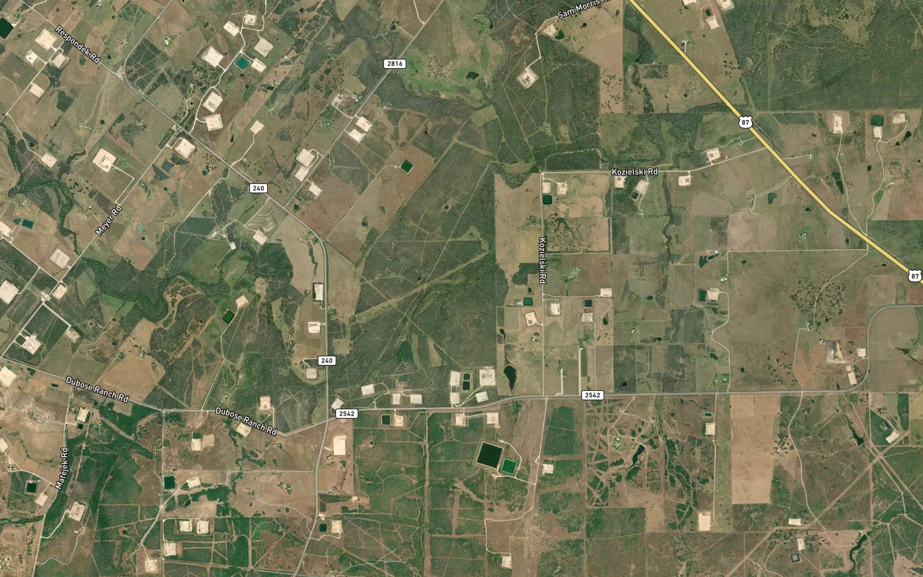 Satellite map of the Anderson Creek