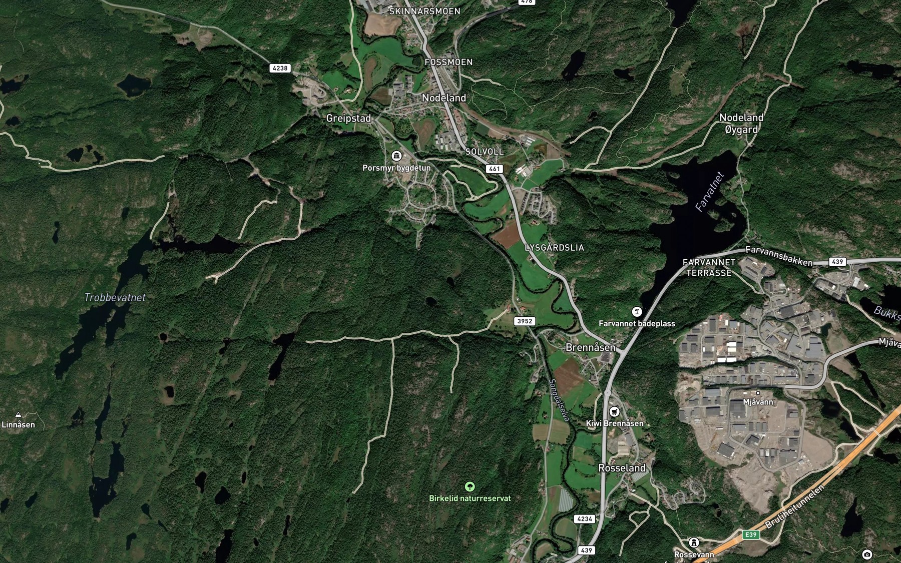 Satellite map of the Plommedalstjonn