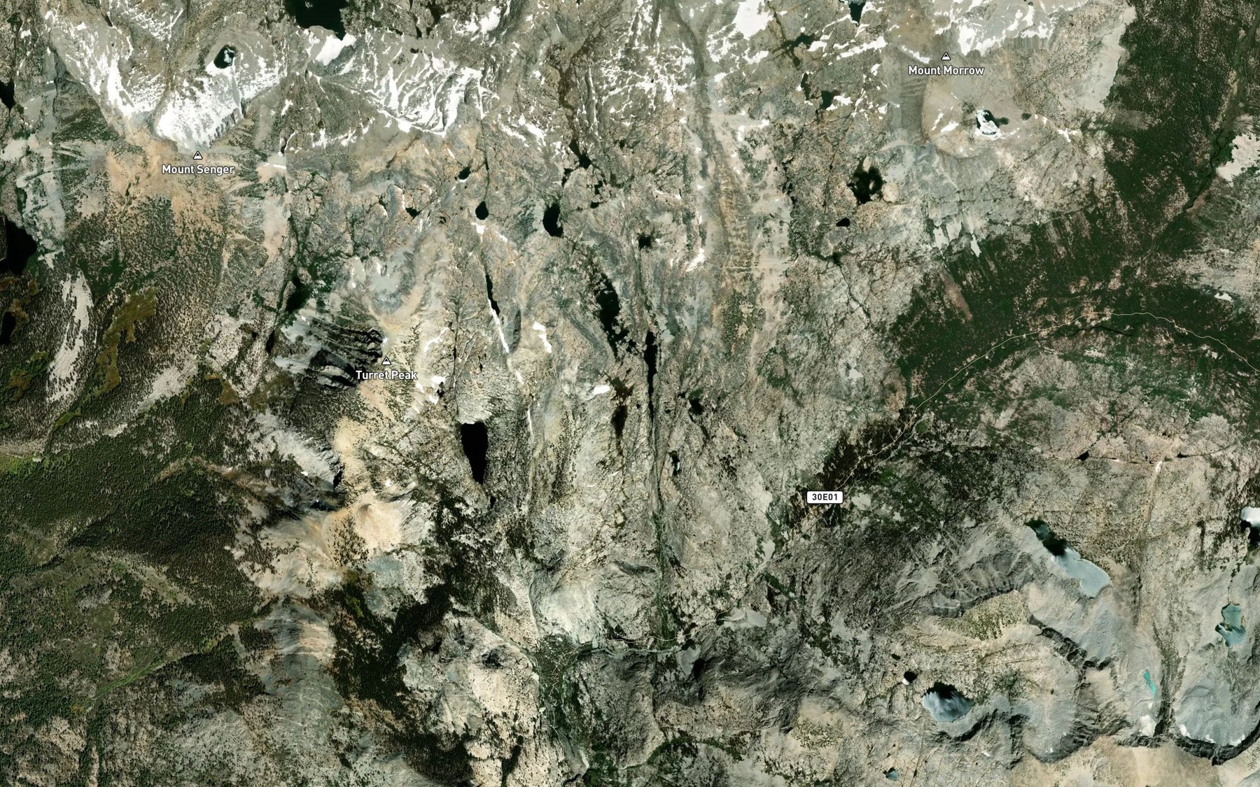 Satellite map of the Pendant Lake
