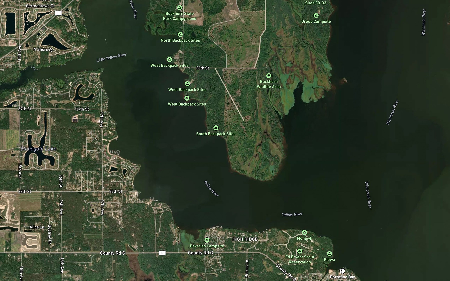 Satellite map of the Spot 9