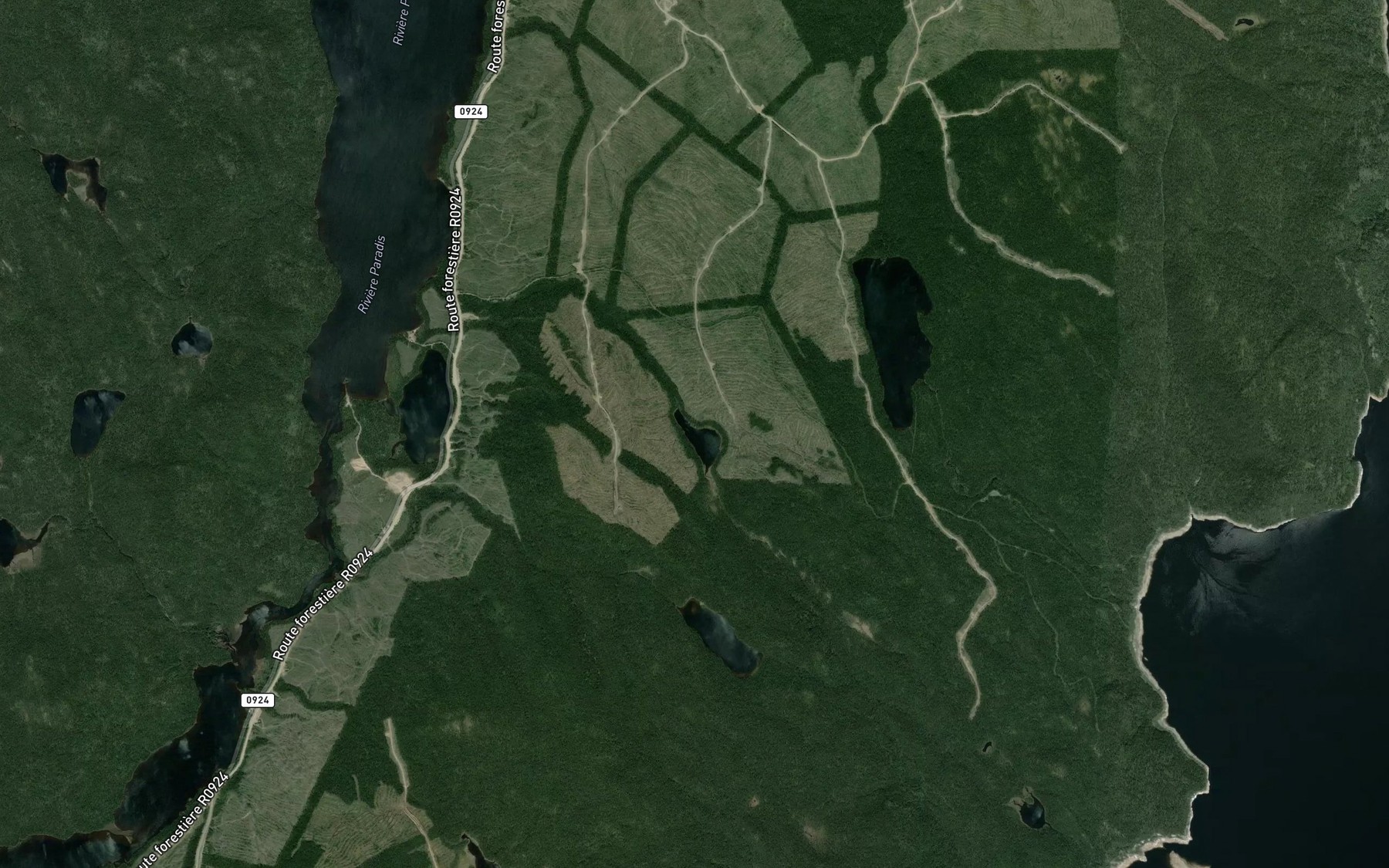 Satellite map of the Lac Duguay