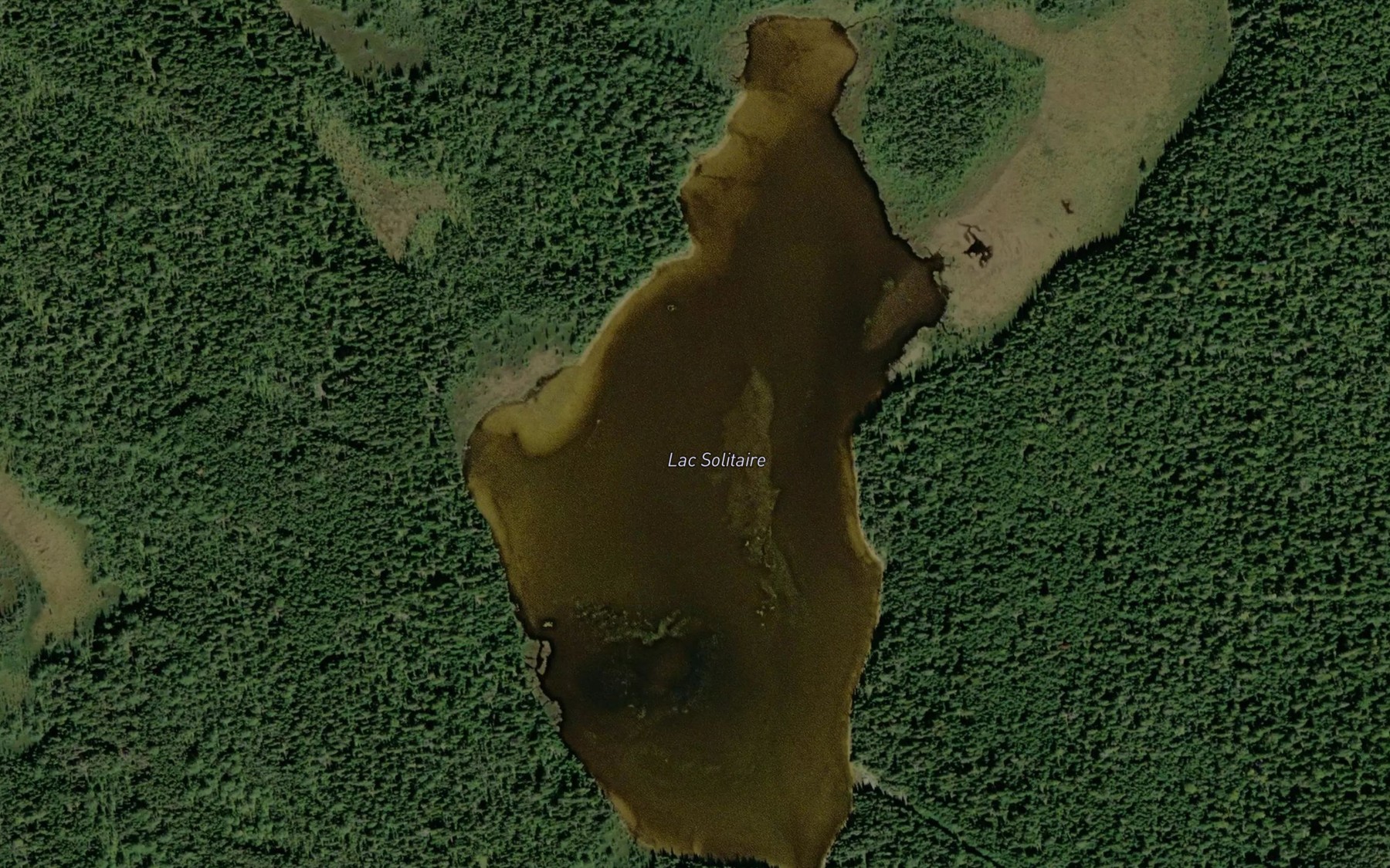 Satellite map of the Lac Solitaire