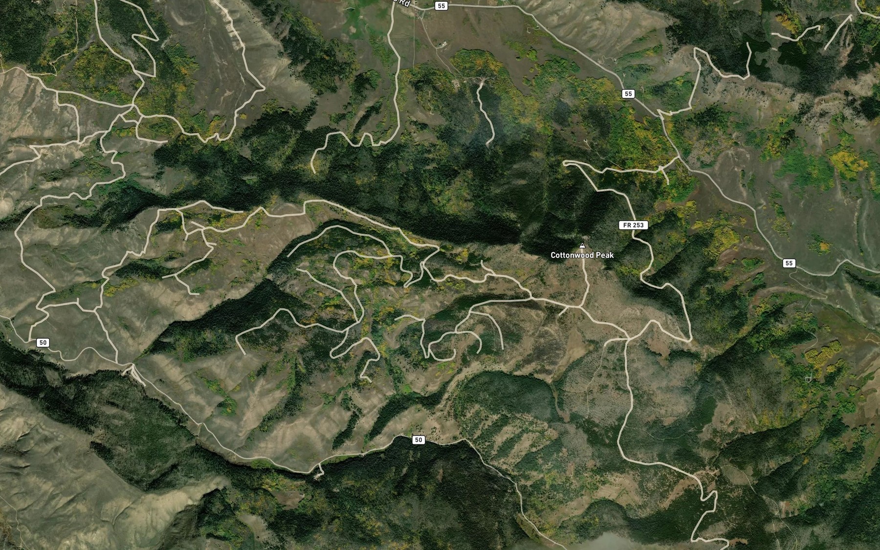 Satellite map of the Jones High Line Ditch