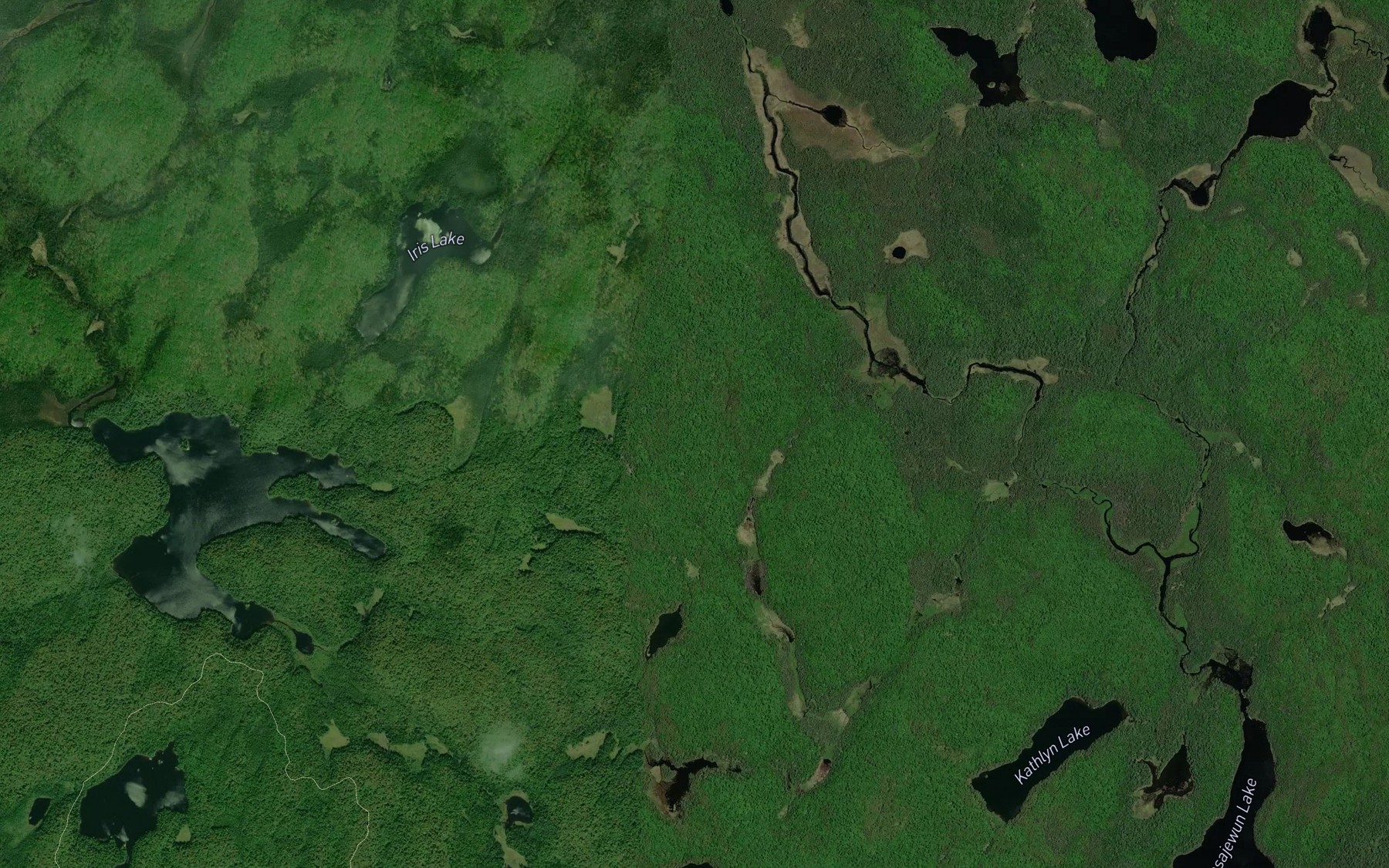 Satellite map of the Amyoa Creek