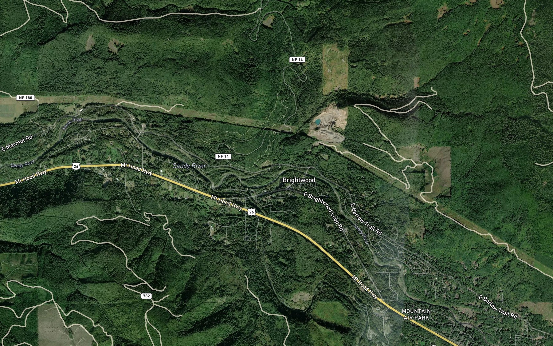 Satellite map of the North Boulder Creek