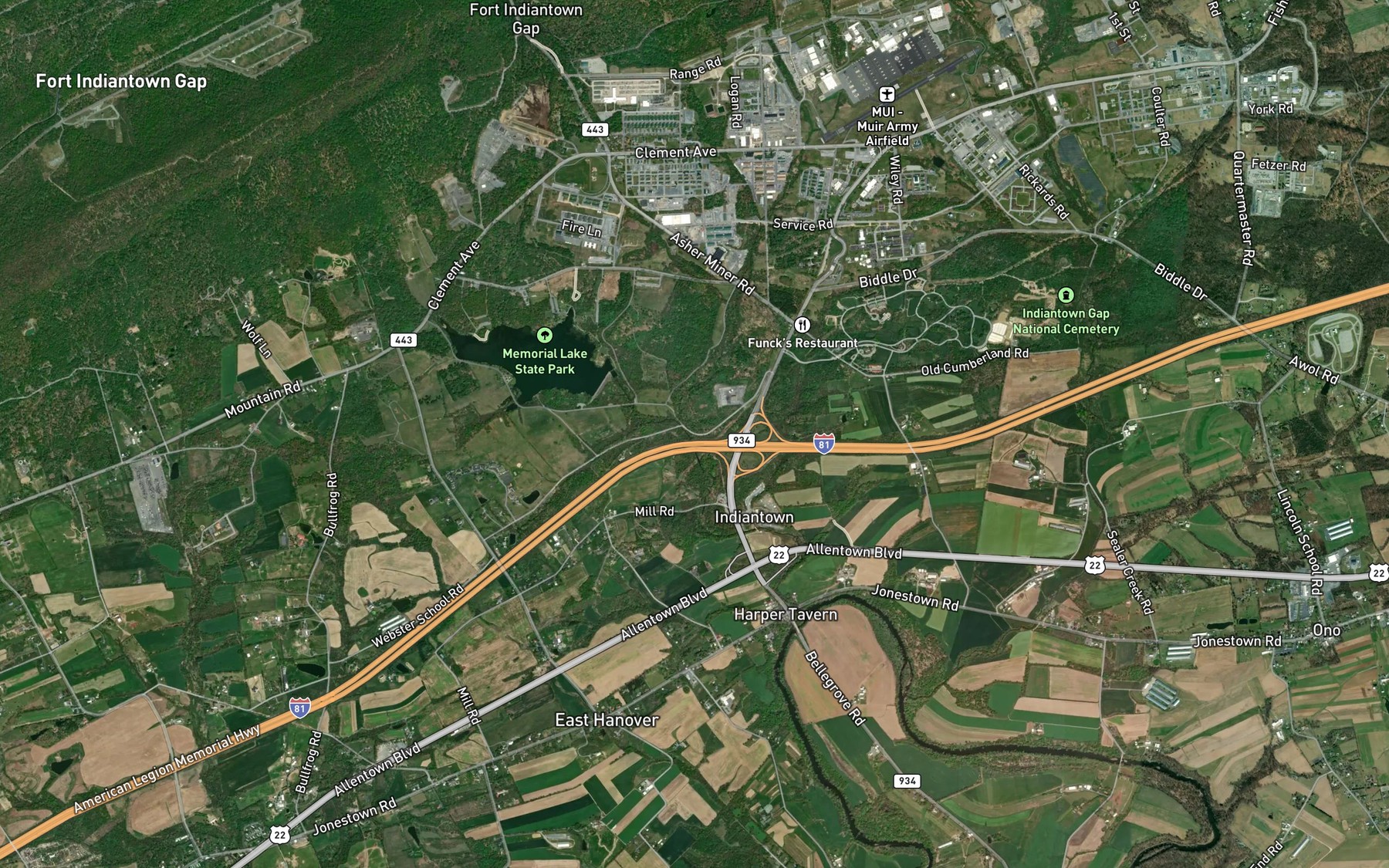 Satellite map of the Vesle Run