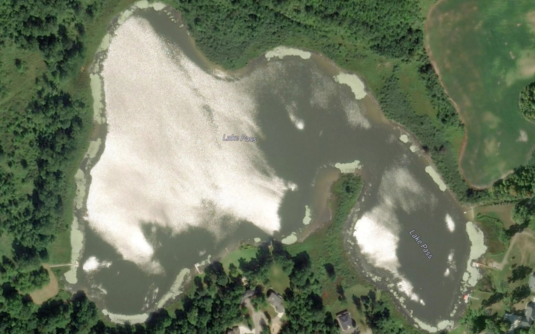Satellite map of the Pass Lake
