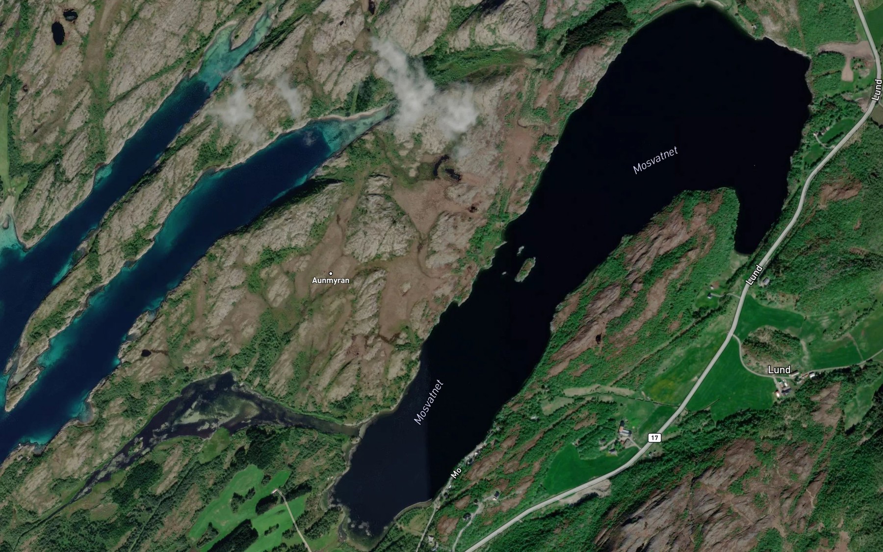 Satellite map of the Movatnet