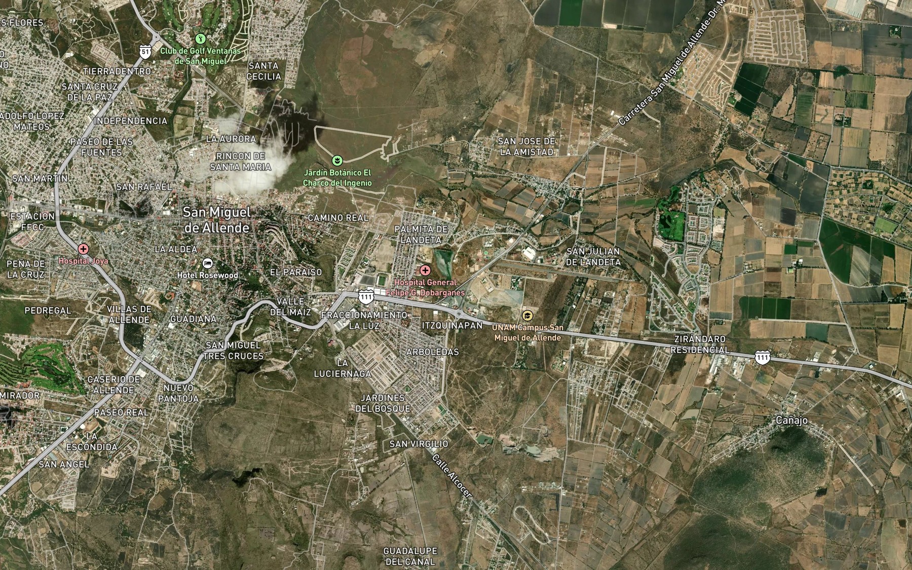 Satellite map of the Rio El Picacho