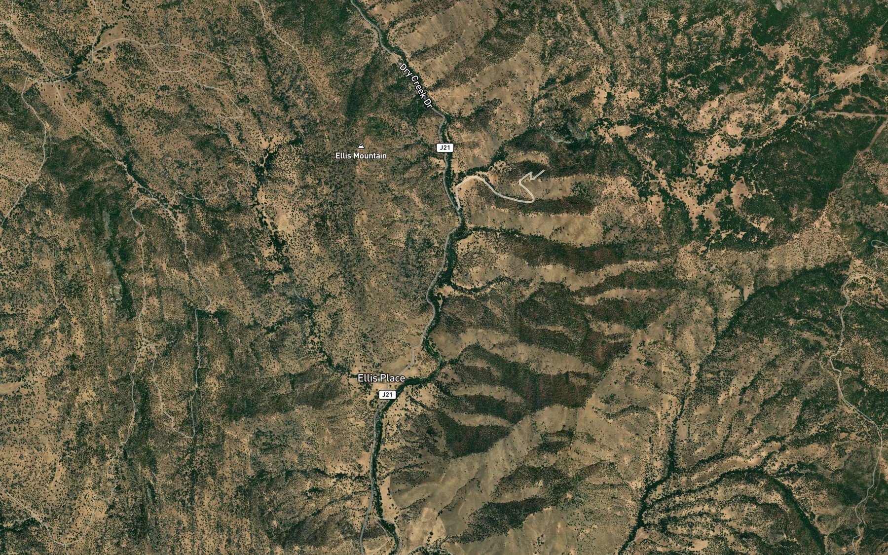 Satellite map of the Elder Creek