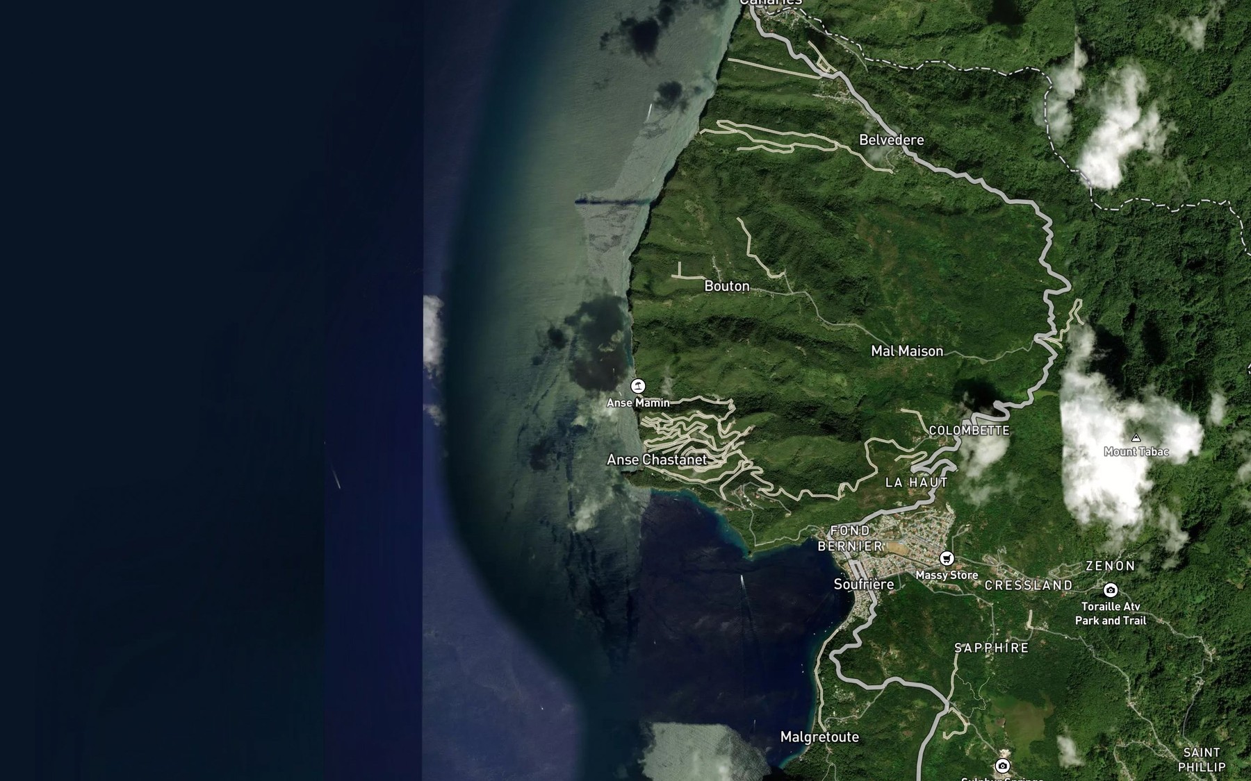 Satellite map of the Anse Mamin