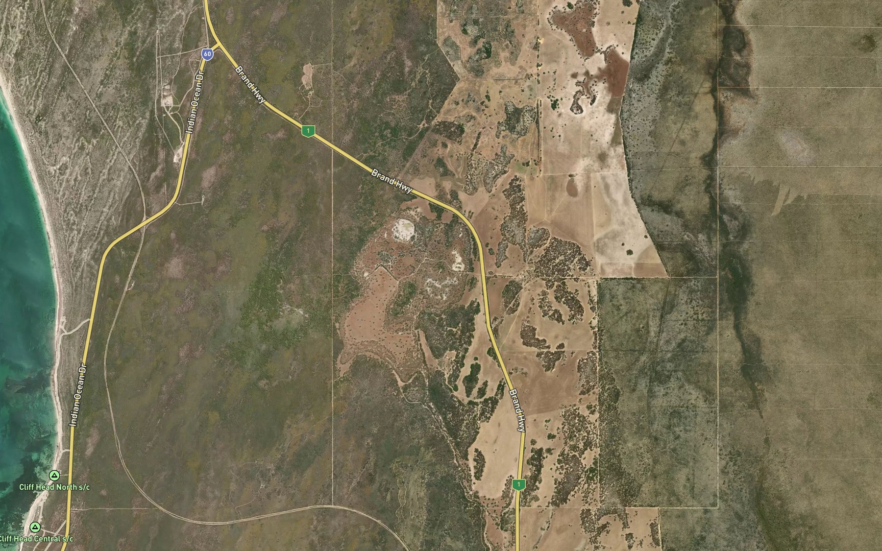 Satellite map of the Arramall Lakes