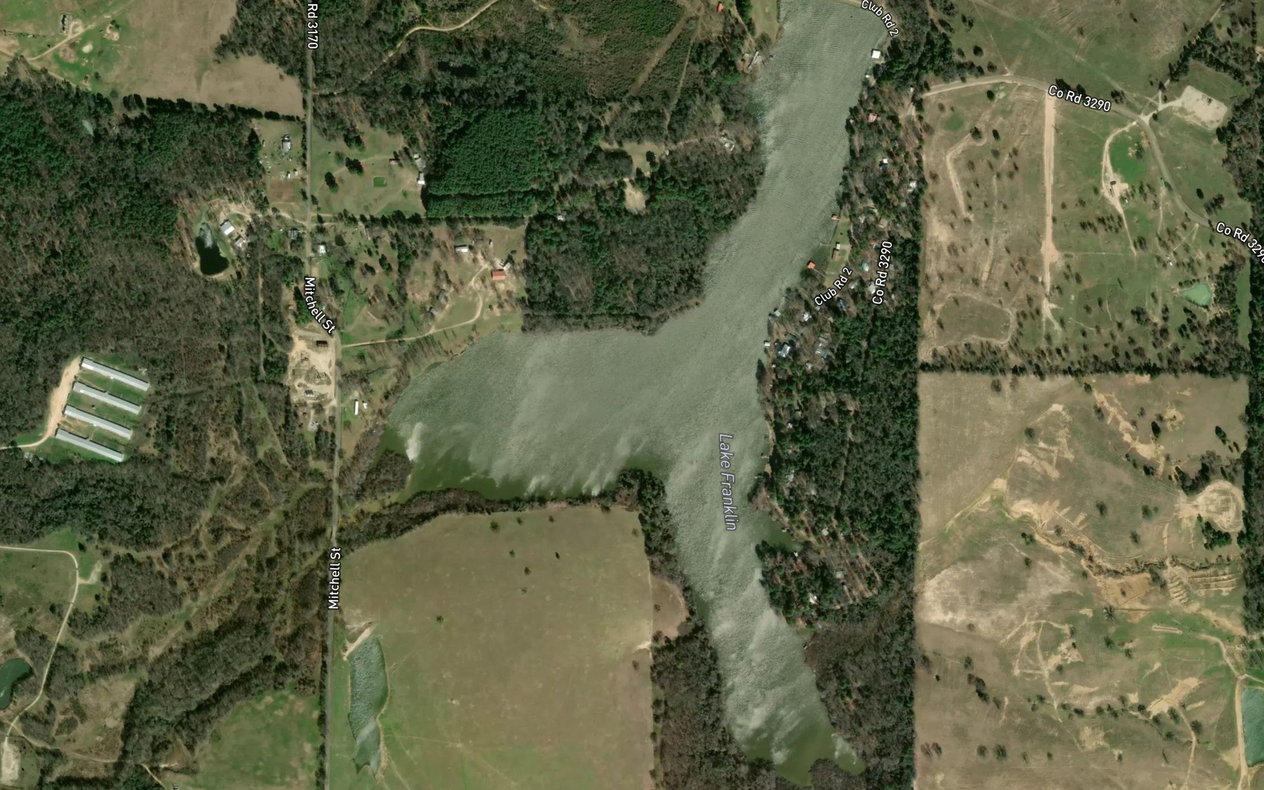 Satellite map of the Lake Franklin