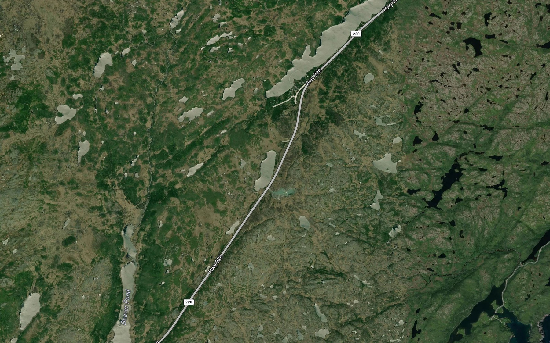 Satellite map of the Stump Pond