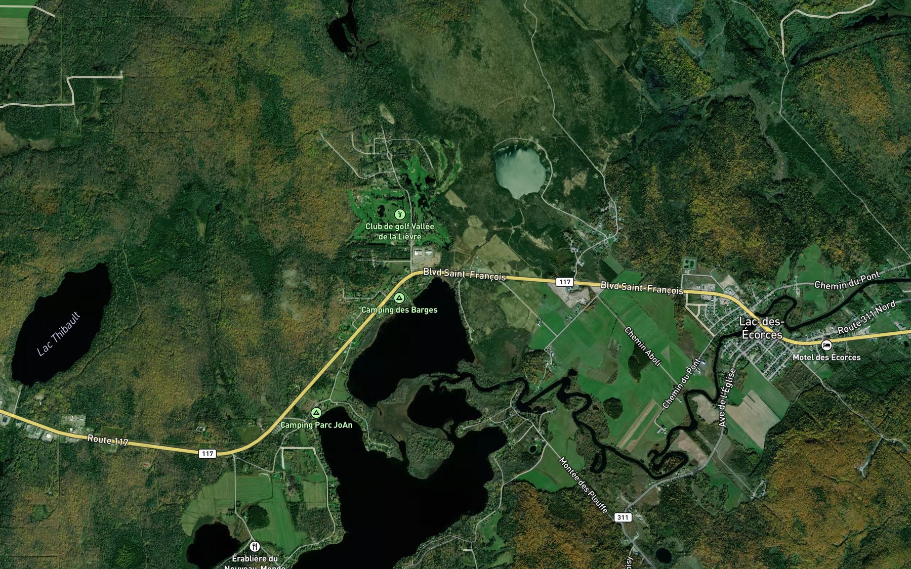 Satellite map of the Ruisseau Genier