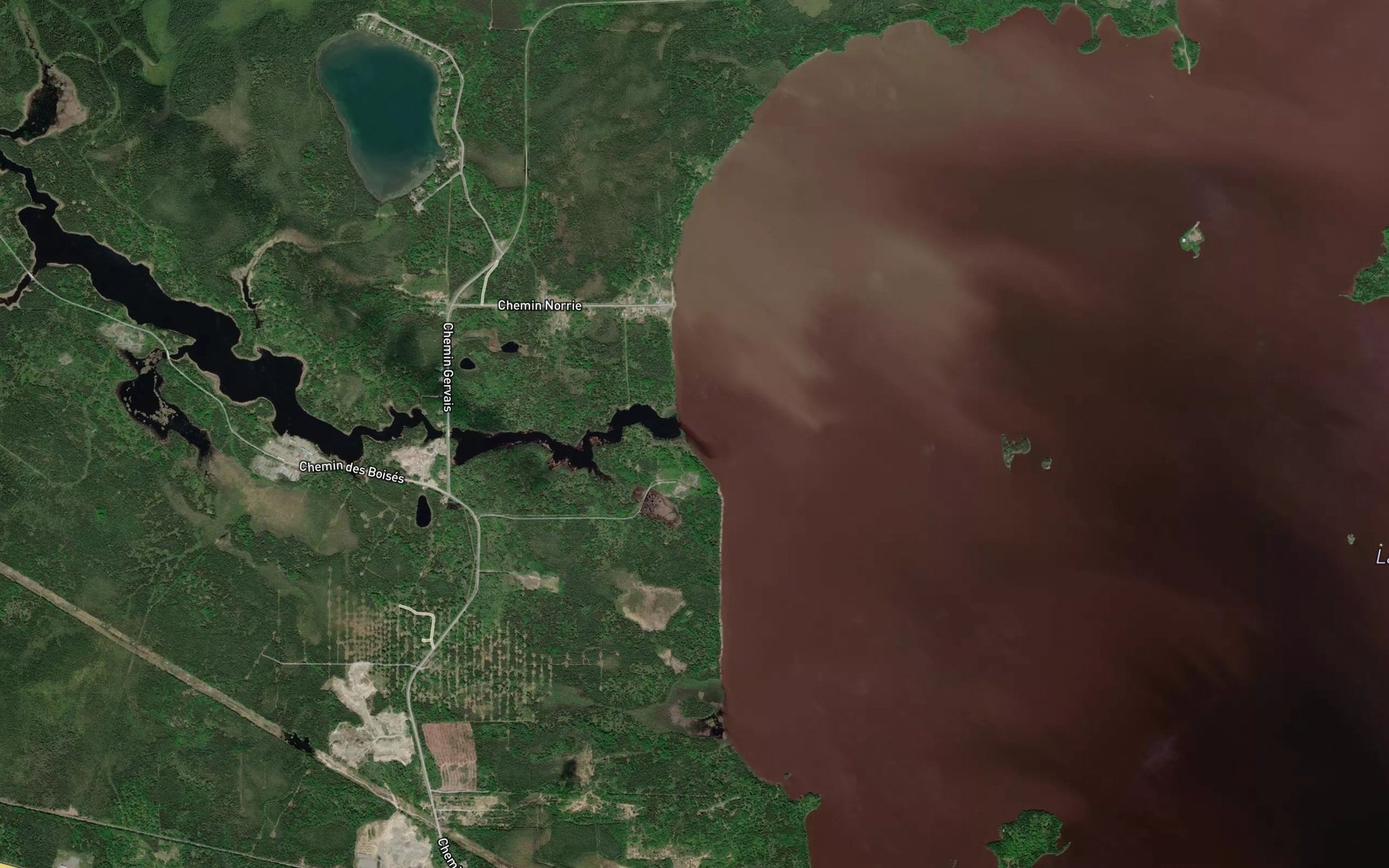 Satellite map of the Ruisseau Keriens