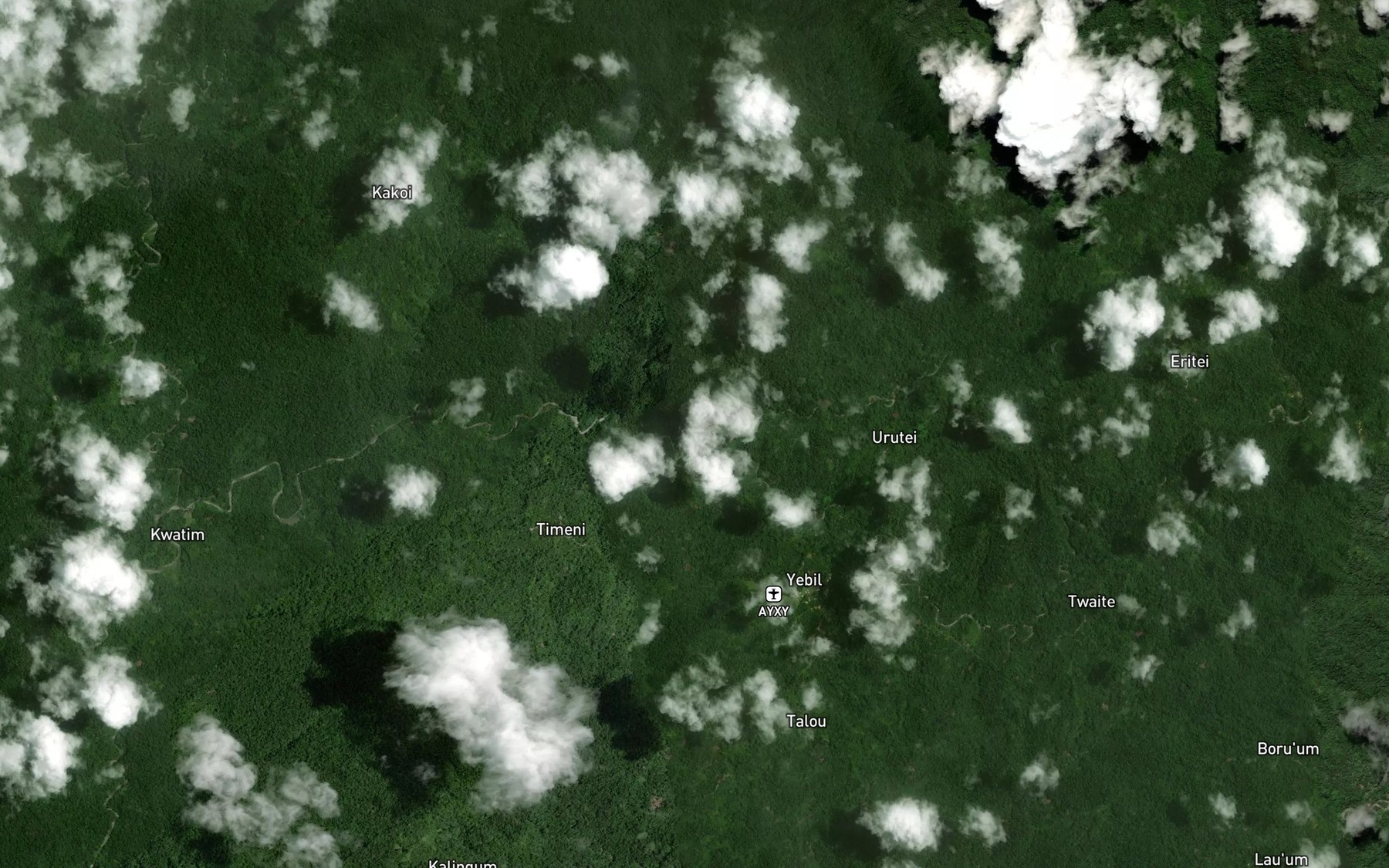 Satellite map of the Wenalli Creek