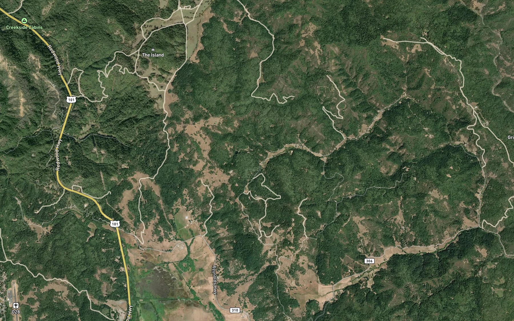 Satellite map of the Middle Spring Creek