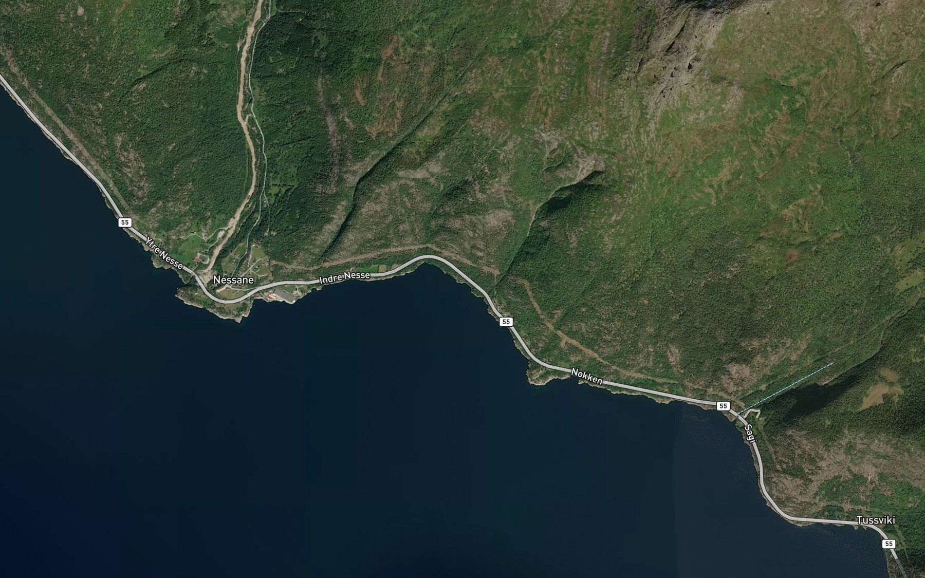 Satellite map of the Nessabukta