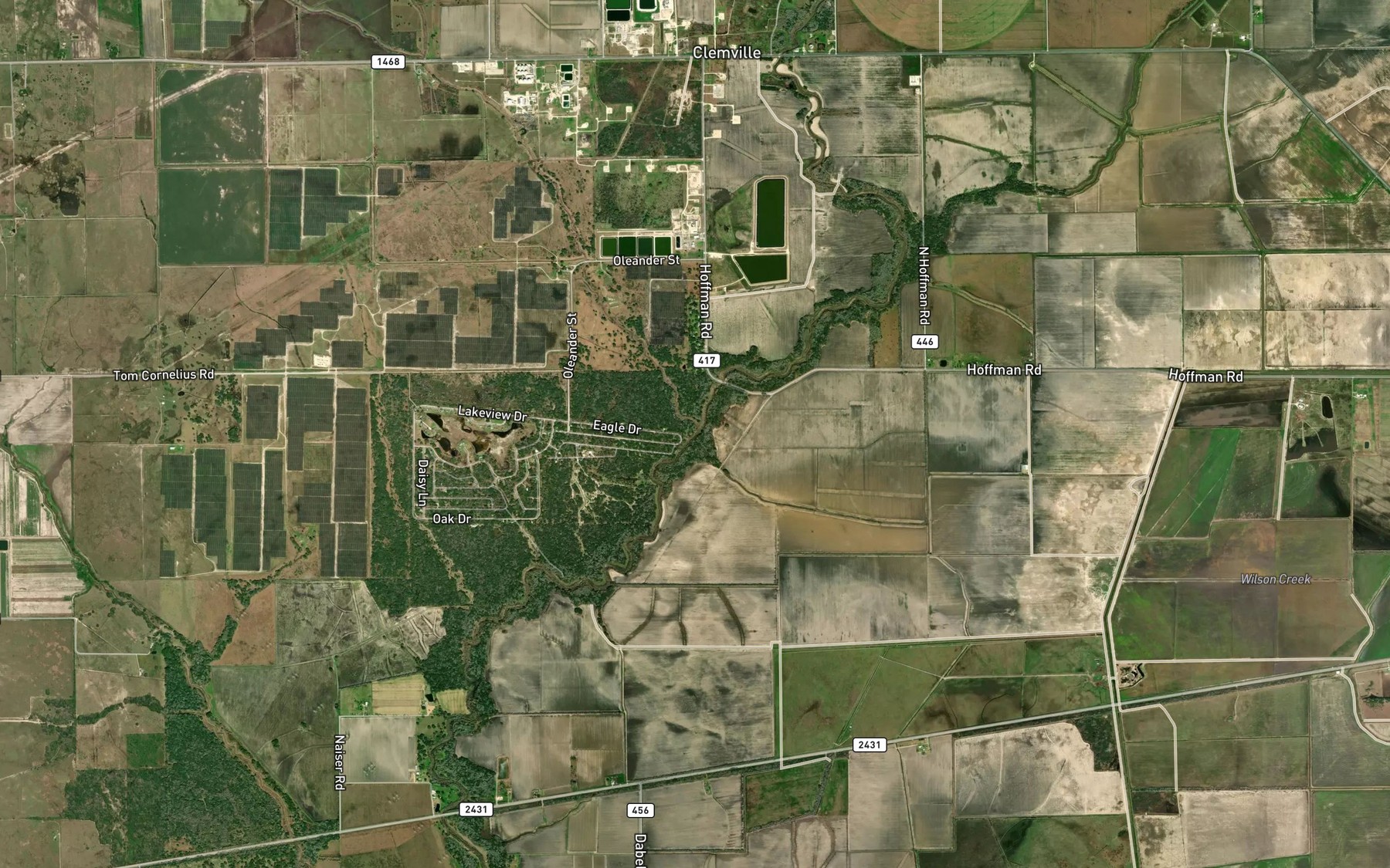 Satellite map of the Willow Creek