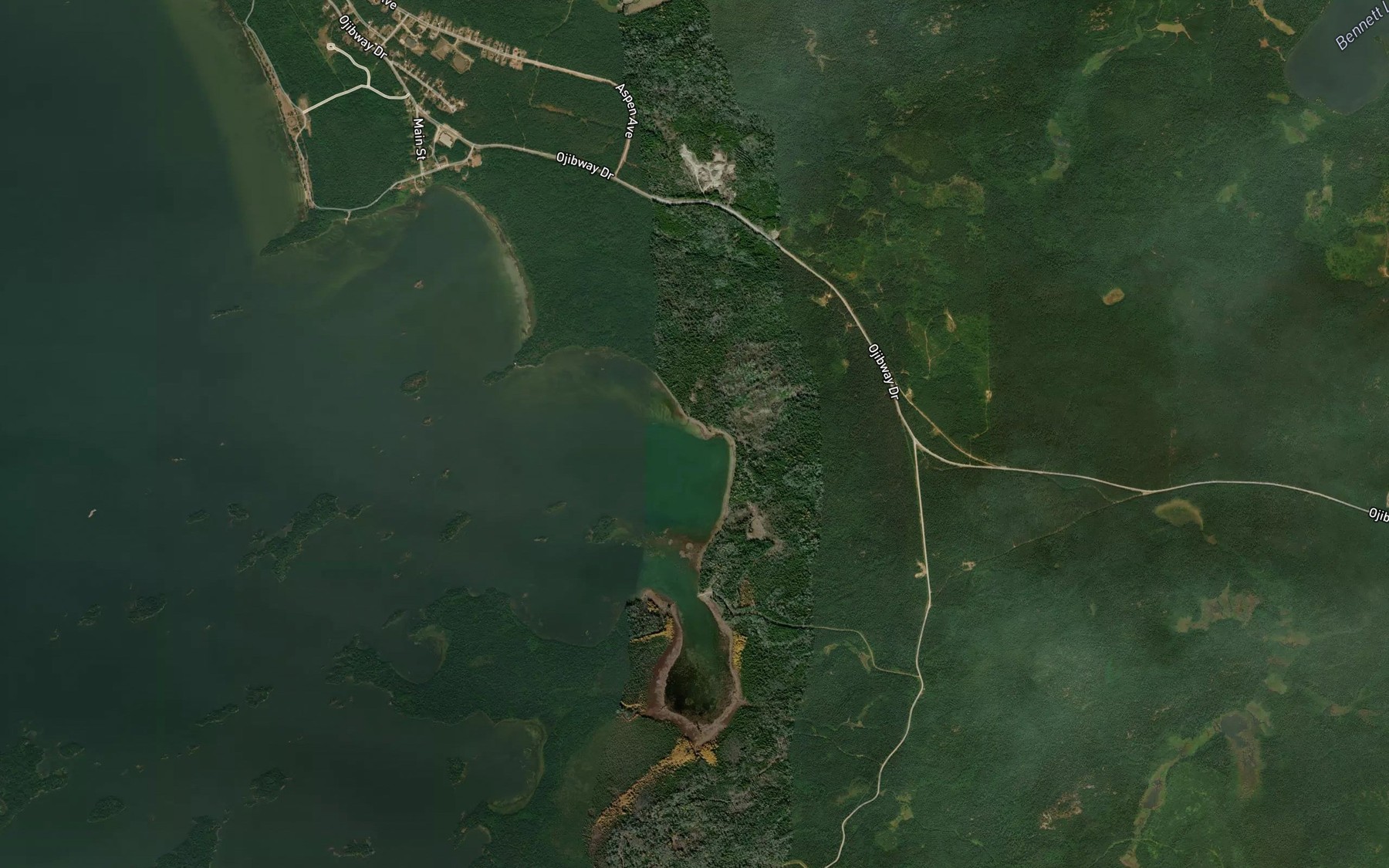 Satellite map of the Spring Bay