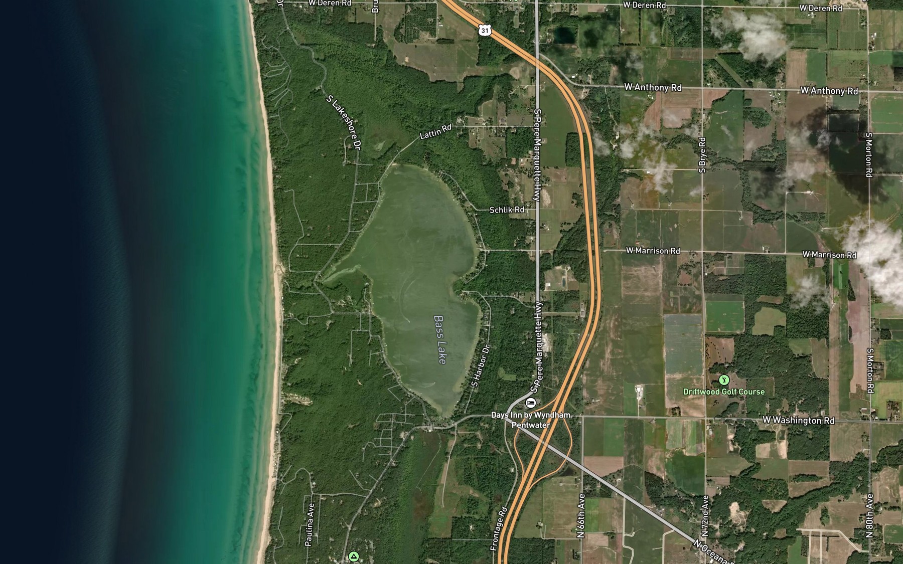 Satellite map of the Quinn Creek