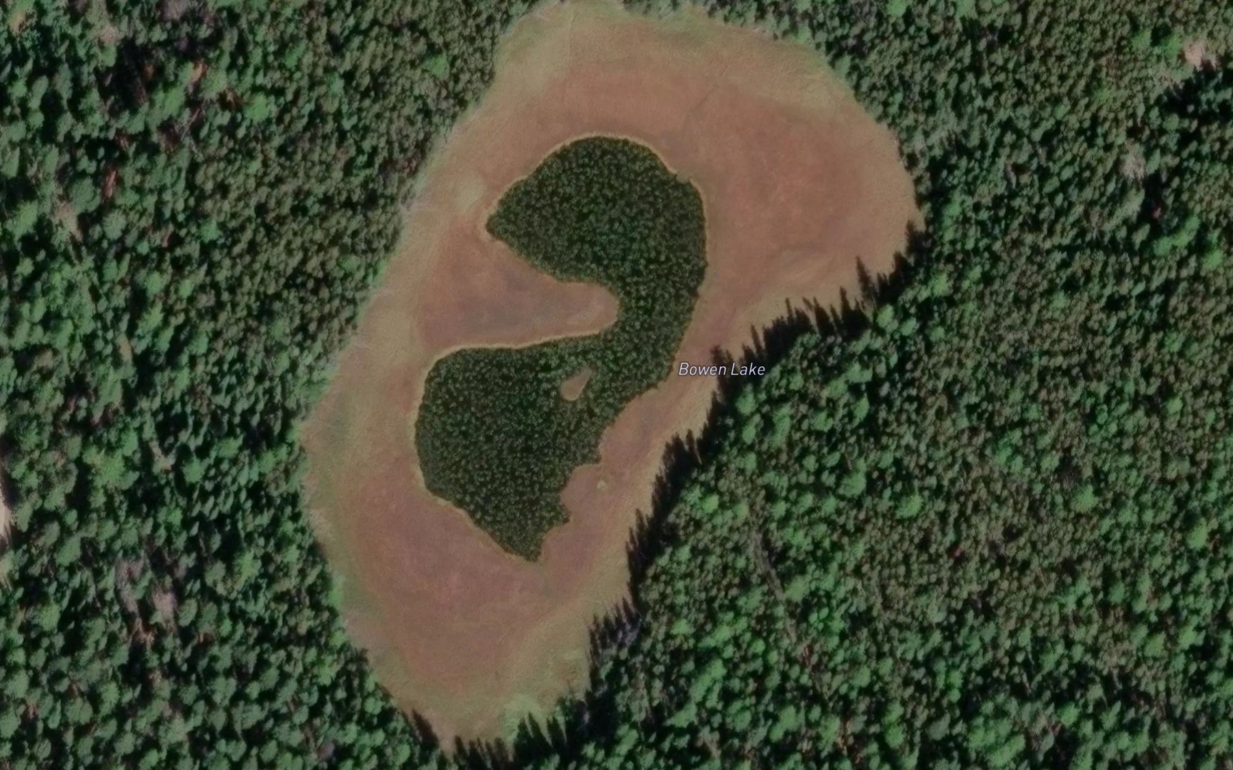 Satellite map of the Bowen Lake